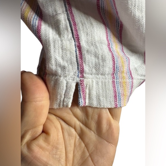 Gap women’s Linen cotton Blend sz XS Pink Stripe Shorts Drawstring preloved - Picture 7 of 7